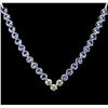 Image 2 : 14KT White Gold 16.08ctw Tanzanite and Diamond Necklace