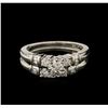 Image 1 : 1.08ctw Diamond Wedding Ring Set - Platinum