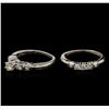 Image 3 : 1.08ctw Diamond Wedding Ring Set - Platinum