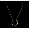 Image 1 : 14KT Yellow Gold 0.20ctw Sapphire and Diamond Pendant With Chain