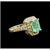 Image 2 : 2.30ct Emerald and Diamond Ring - 14KT Yellow Gold