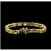 Image 3 : 14KT Yellow Gold 16.91ctw Green Sapphire and Diamond Bracelet