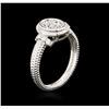 Image 3 : 14KT White Gold 0.39ctw Diamond Ring