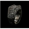 Image 3 : 14KT Black Gold 2.40ctw Black Diamond Ring