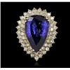 Image 1 : 18KT Yellow Gold 17.41ct Tanzanite and Diamond Ring