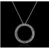 Image 2 : 10KT White Gold 0.35ctw Diamond Pendant With Chain