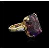 Image 2 : 14KT Yellow Gold 20.59ct Amethyst and Diamond Ring
