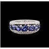 Image 1 : 1.39ctw Sapphire and Diamond Ring - 18KT White Gold