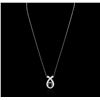 Image 2 : 14KT White Gold 1.52ct Sapphire and Diamond Pendant With Chain