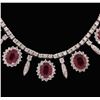 Image 2 : 14KT White Gold GIA Certified 12.20ctw Ruby and Diamond Necklace