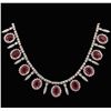 Image 3 : 14KT White Gold GIA Certified 12.20ctw Ruby and Diamond Necklace