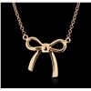 Image 1 : 14KT Rose Gold Bow Necklace