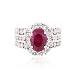 18KT White Gold 2.90ct Ruby and Diamond Ring