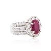 Image 2 : 18KT White Gold 2.90ct Ruby and Diamond Ring