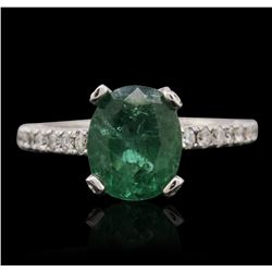 14KT White Gold 2.32ct Emerald and Diamond Ring