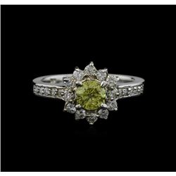 1.14ctw Yellow Diamond Ring - 14KT White Gold