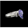 Image 2 : 2.75ct Tanzanite and Diamond Ring - Platinum