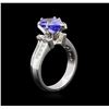 Image 3 : 2.75ct Tanzanite and Diamond Ring - Platinum