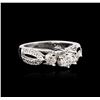 Image 2 : 14KT White Gold 0.98ctw Diamond Ring