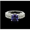 Image 1 : 18KT White Gold 2.30ct Tanzanite and Diamond Ring