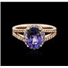 Image 1 : 14KT Rose Gold 2.33ct Tanzanite and Diamond Ring