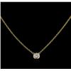Image 2 : 14KT Yellow Gold 0.30ct Diamond Solitaire Necklace