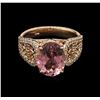 Image 1 : 3.37ct Pink Tourmaline and Diamond Ring - 14KT Rose Gold