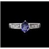 Image 1 : 0.80ct Tanzanite and Diamond Ring - 14KT White Gold
