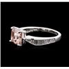 Image 2 : 14KT White Gold 2.03ct Morganite and Diamond Ring