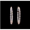 Image 1 : 2.63ctw Diamond Hoop Earrings - 18KT Rose Gold