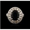 Image 1 : 14KT White Gold 3.57ct Sapphire and Diamond Ring