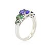 Image 3 : 14KT White Gold 1.08ct Tanzanite and Green Chrysoberyl Ring