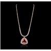 Image 2 : 14KT Rose Gold GIA Certified 42.81ct Morganite and Diamond Necklace