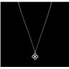 Image 1 : 14KT White Gold 0.20ctw Diamond Pendant With Chain