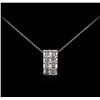 Image 1 : 18KT White Gold 0.75ctw Diamond Pendant With Chain