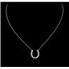 Image 1 : 14KT White Gold 0.29ctw Diamond Pendant With Chain