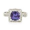 Image 1 : 14KT White Gold 2.42ct Tanzanite, Sapphire and Diamond Ring