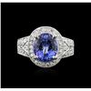 Image 1 : 14KT White Gold 3.72ct Tanzanite and Diamond Ring