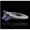 Image 2 : 14KT White Gold 1.39ct Tanzanite and Diamond Ring