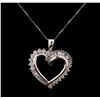 Image 2 : 18KT White Gold 0.99ctw Diamond Heart Pendant With Chain