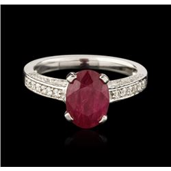 14KT White Gold 2.25ct Ruby and Diamond Ring