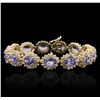 Image 1 : 14KT Yellow Gold 9.45ctw Tanzanite and Diamond Bracelet