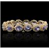 Image 2 : 14KT Yellow Gold 9.45ctw Tanzanite and Diamond Bracelet