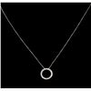 Image 2 : 0.20ctw Diamond Circle Pendant With Chain - 14KT White Gold