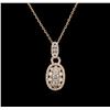 Image 2 : 1.24ctw Diamond Pendant With Chain - 14KT Rose Gold