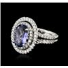 Image 2 : 14KT White Gold 1.92ct Tanzanite and Diamond Ring