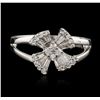 Image 1 : 18KT White Gold 0.20ctw Diamond Ring