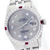 Image 1 : Rolex Stainless Steel Diamond and Ruby DateJust Men's Watch
