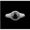Image 1 : 2.45ctw Black Diamond Ring - 18KT White Gold