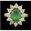 Image 1 : 14KT Yellow Gold 2.79ct Emerald and Diamond Ring